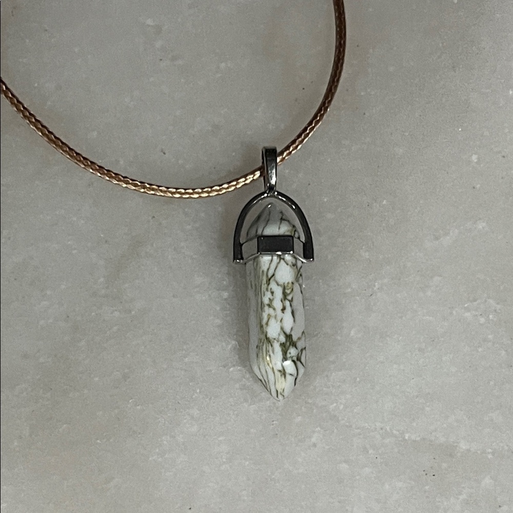 White Magnesite Pendant Necklace